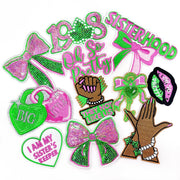 Green Pink Sisterhood Patches Set (11 patches)