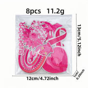 Pink Ribbon Patch Set ( 8 Patches)