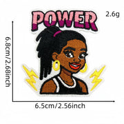 Girl Power Cartoon Patches