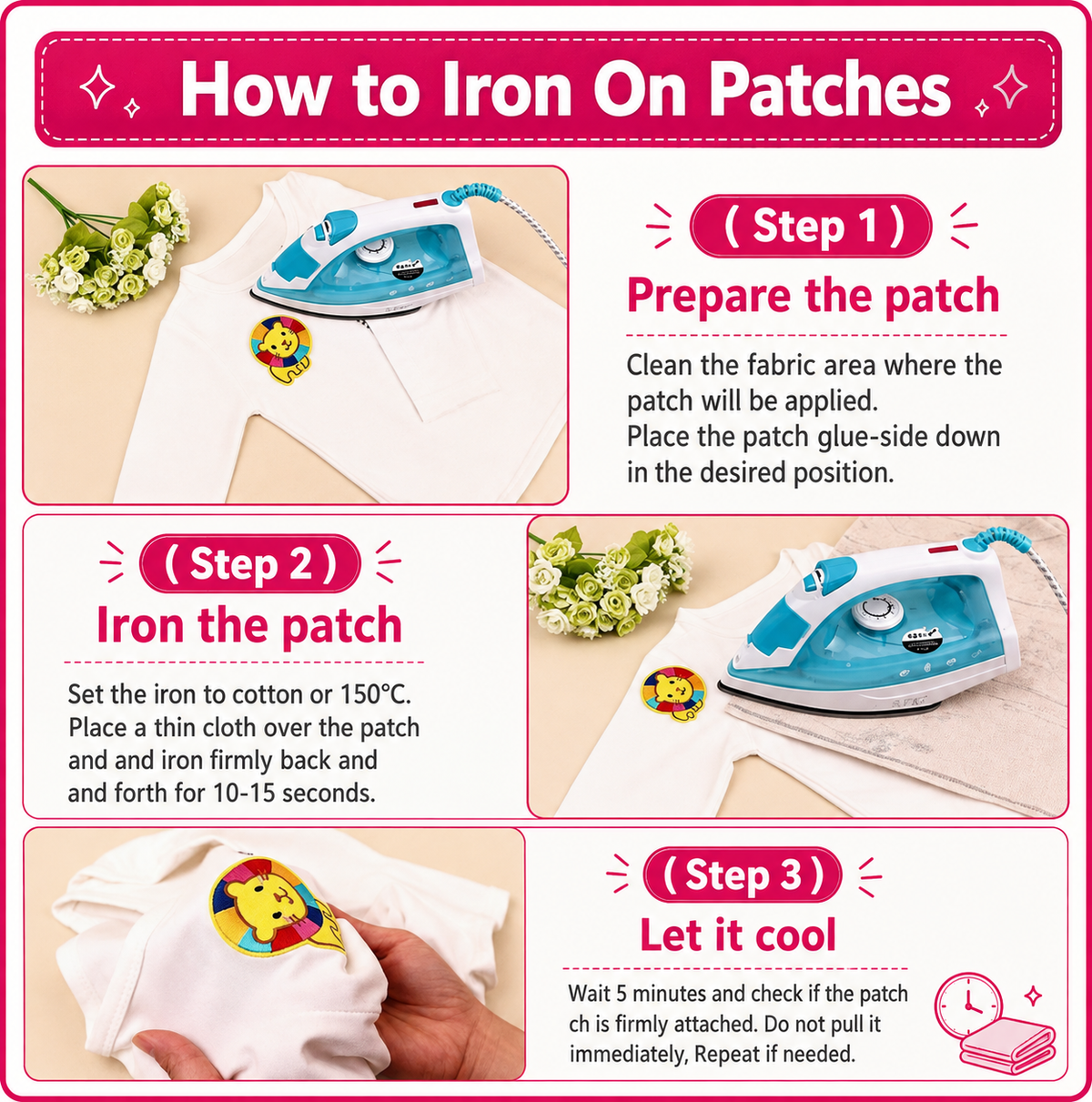 How to iron on patches